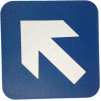 Don Jo HS 9070 36 - Diagonal Arrow ADA Sign, 6" x 6", Blue With Raised White Lettering - Pkg Qty 10