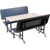 NPS® ToGo Booth Set - MDF Core, Includes (1) 60"x24" Gray Table and (2) 60" Navy Benches