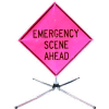 Dicke Safety Fold & Roll 48" Sign System, EMERGENCY SCENE AHEAD, DF3003X48PNK ESA