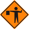 Dicke Safety Reflective Roll-Up Sign, 48" x 48", FLAGGER SYMBOL, RUR48-200 FS