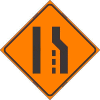 Dicke Safety Reflective Roll-Up Sign, 48" x 48", TRANSITION LEFT SYMBOL, RUR48-200-TLS