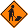 Dicke Safety Reflective Roll-Up Sign, 48" x 48", WORKER SYMBOL, RUR48-200 WS