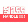 Glass Handle With Care Inverted 3" x 5" - Red / White