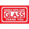 Glass Handle With Care Thank You 3" x 5" - White / Red