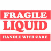 Fragile Liquid Handle With Care 2" x 3" - White / Red
