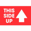 Paper Labels w/ "This Side Up" Print, 3"L x 2"W, Red & White, Roll of 500