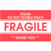 Fragile Please Do not Double Stack 2" x 3" - White / Red