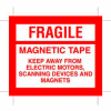 Fragile Magnetic Tape 4" x 4-3/4" - White / Red