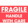 Fragile Handle With Care 3" x 5" - Red / White Text