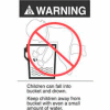 Warning (Bucket Label) 2-7/8" x 5" - White / Black / Red