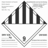 Paper Labels w/ "Dry Ice" Print, 6"L x 6"W, White & Black, Roll of 500