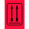 2 Arrows Up Label 4" x 6" - Fluorescent Red / Black