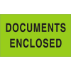 Documents Enclosed 3" x 5" - Fluorescent Green / Black