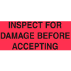 Inspect For Damage Before Accepting 3" x 5" - Fluorescent Red / Black