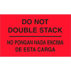 Do Not Double Stack- Bilingual 3" x 5" - Fluorescent Red / Black