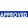 Approved 2" x 3" - Blue / White
