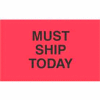 Must Ship Today 1-3/8" x 2" - Fluorescent Red / Black