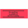 Fragile Handle With Care 2" x 3" - Fluorescent Red / Black