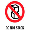 Paper Labels w/ &quot;Do Not Stack&quot; Print, 6&quot;L x 4&quot;W, White/Red/Black, Roll of 500