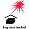 Keep Away From Heat 3" x 4" - White / Red / Black