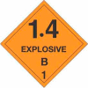 Hazard Class 1 - 1.4 Explosive B 4" x 4" - Orange / Black
