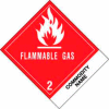 Flammable Gas Compressed Gases 4" x 4-3/4" - White / Red / Black