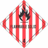 Hazard Class 4 - Flammable Solid 4" x 4" - White / Red / Black