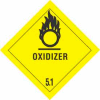 Hazard Class 5 - Oxidizer 4" x 4" - Yellow / Black