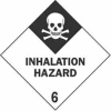 Hazard Class 6 - Inhalation Hazard 4" x 4" - White / Black
