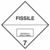 Hazard Class 7 - Fissile 4" x 4" - White / Black