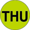 Thu 1" Dia. - Fluorescent Green / Black