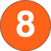 3" Dia. Disc With #8 - Standard Orange / White