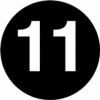 4" Dia. Disc With #11 - Black / White