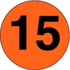 4" Dia. Disc With #15 - Fluorescent Orange / Black