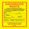 Paper Labels w/ &quot;Hazardous Waste California&quot; Print, 6&quot;L x 6&quot;W, Yellow/Red/Black, Roll of 500