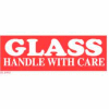 Glass Handle With Care 1-1/2" x 4" - Red / White