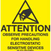Paper Labels w/ &quot;Attention Observe Precautions&quot; Print, 2&quot;L x 2&quot;W, Yellow, Roll of 500