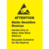 "Attention Static Sensitive Devices" Labels, 1-1/2"L x 1"W, Yellow & Black, Roll of 500