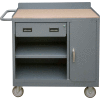 Durham 2212A-TH-LU-95 Mobile Bench Cabinet 1 Drawer & Square Edge Top 41-7/8"W x 18-1/8"D x 38-1/2"H
