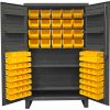 Durham Bin Cabinet HDC48-84-2S6D95 - with 84 Hook-On Bins & Shelves, 48"W x 24"D x 78"H