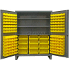 Durham Bin Cabinet HDC60-156-3S95 - 12 Gauge With 156 Hook-On Bins & Shelves, 60"W x 24"D x 78"H