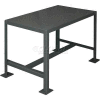 Durham Mfg. Stationary Machine Table W/ Shelf, Steel Square Edge, 24"W x 18"D x 36"H, Gray