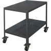 Durham Mfg. Stationary Machine table W/ 2 Shelves, Steel Square Edge, 48"W x 30"D, Gray