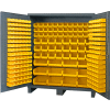Durham Jumbo Bin Cabinet SSC-722484-BDLP-264-95 - 264 Yellow Hook-On Bins, 72"W x 24"D x 84"H