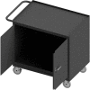 Durham Mobile Bench Cabinet - Steel Top, 2 Locking Doors - 42-1/8"W x 25-13/16"D x 36-3/8"H