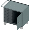 Durham Mobile Bench WorkStation - Rubber Mat Top, Locking Door & 4 Drawers 42-1/8 x 24-1/4 x 36-3/8