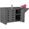 Durham Cabinet Workbench - Vice Shelf, Back/End Stop, 5 Drawers, Door Lock 60-1/8 x 24-1/4 x 36-3/16