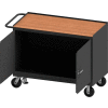 Durham Mobile Bench Cabinet - Shop Top, 2 Locking Doors & Floor Lock - 54-1/8 x 24-1/4 x 37-3/4