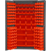 Durham Storage Bin Cabinet 3501-BDLP-132-1795 - 132 Red Hook-On Bins 36"W x 24"D x 72"H