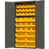 Durham Welded Bin Cabinet 3602-BLP-36-95 - 36" Flush Door 36 Yellow Bins